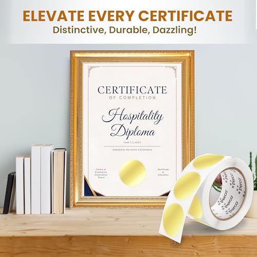 2 - Inch Serrated Edge Sticker Labels - Metallic Gold 1 Roll