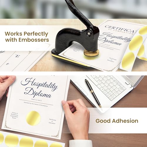 2 - Inch Serrated Edge Sticker Labels - Metallic Gold 1 Roll