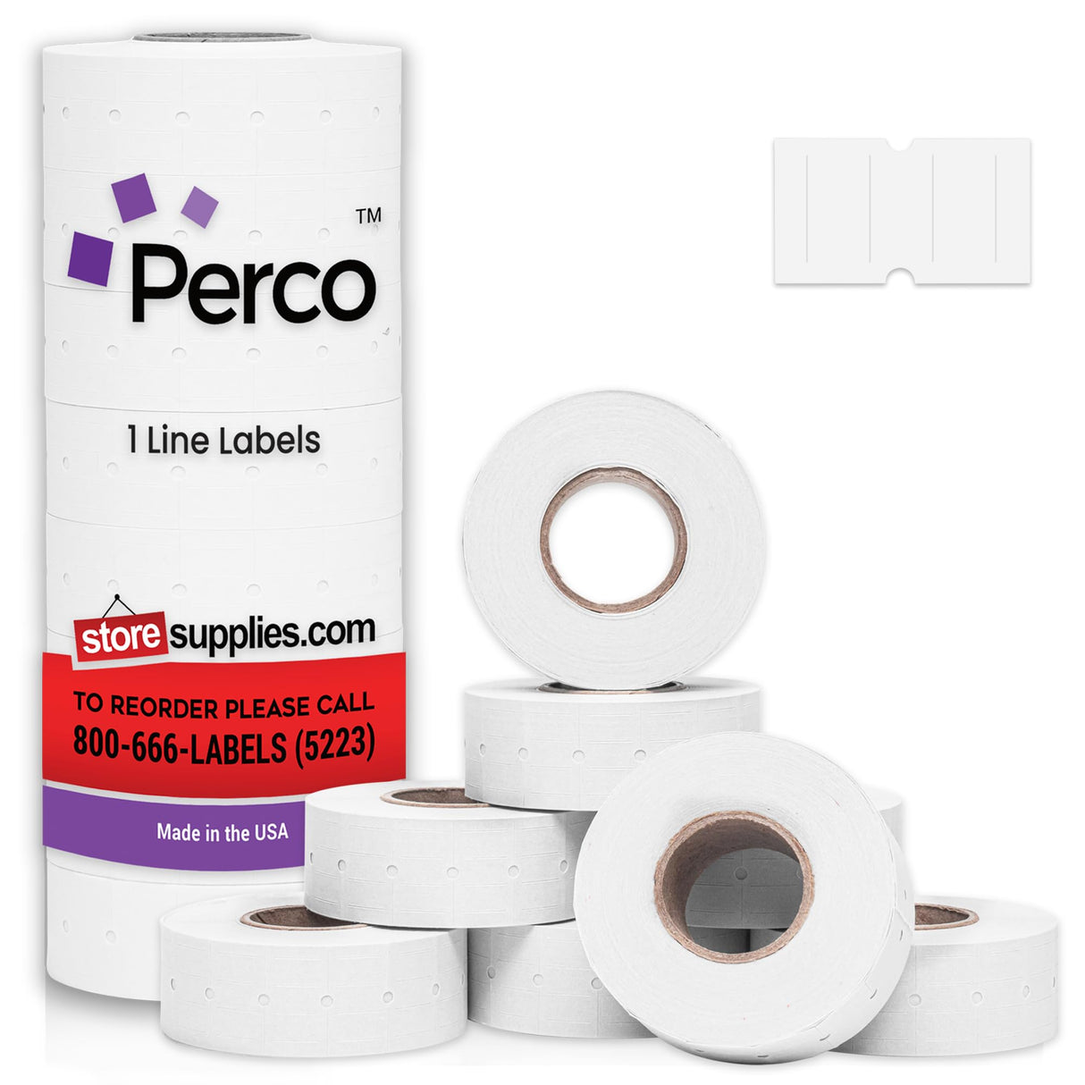 Perco 1 Line - Blank Price and Date Labeler Labels for Perco Lite, X, Plus, and Pro 1 Line Price and Date Labeler