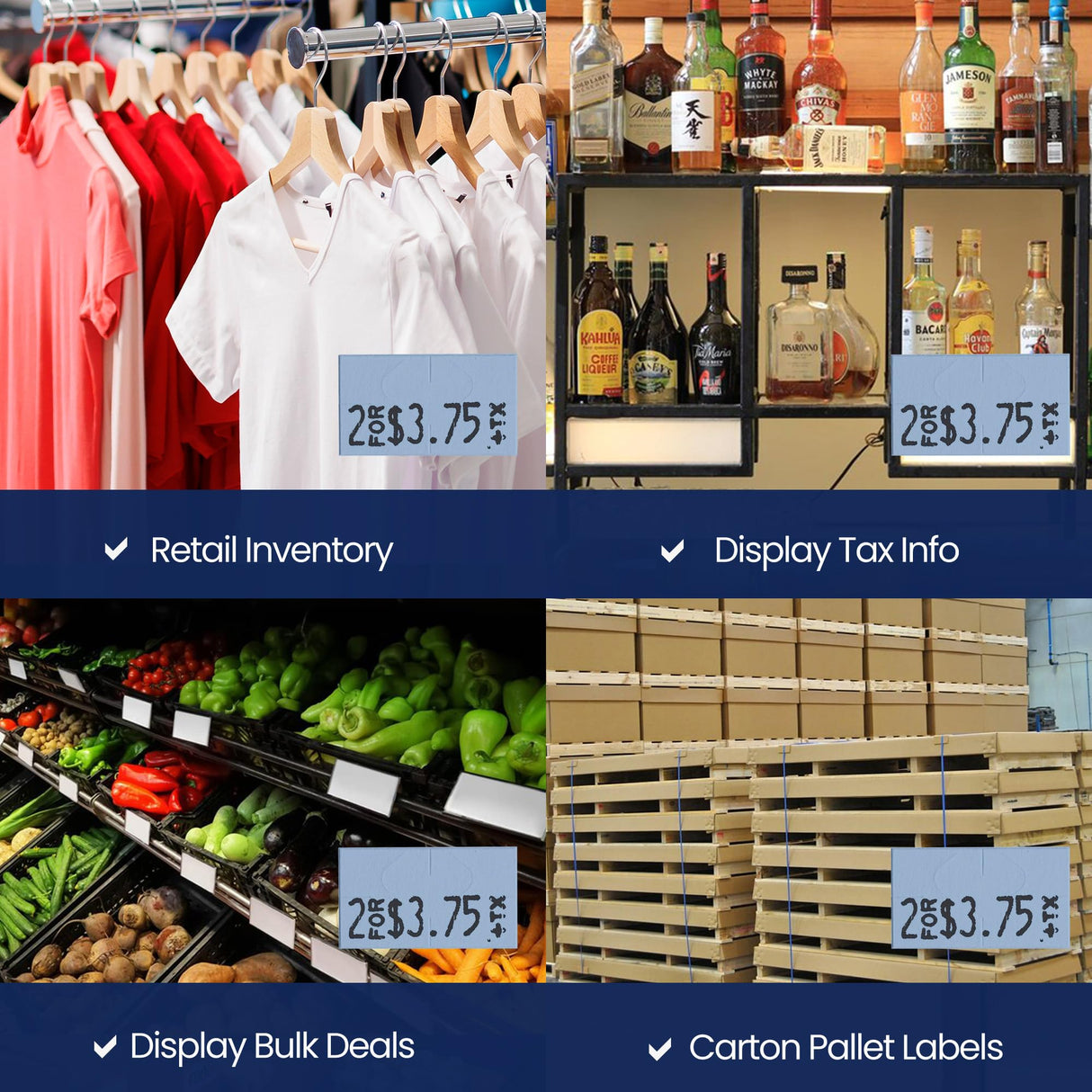 Perco Pricing Labels for Monarch 1131 Price Gun – Price Marking Labels with Ink Rolls Included