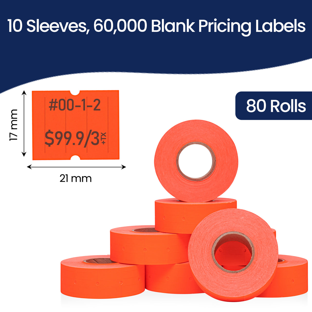 Perco 2 Line Labels - Blank Price and Date Gun Labels for Perco 2 Line Price and Date Guns - Made in USA