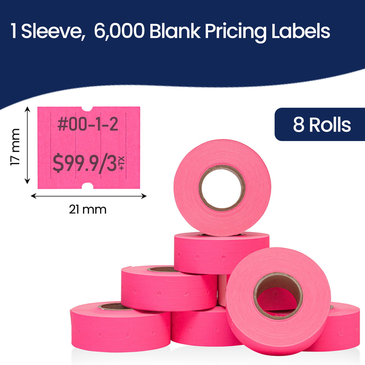 Perco 2 Line Labels - Blank Price and Date Gun Labels for Perco 2 Line Price and Date Guns - Made in USA