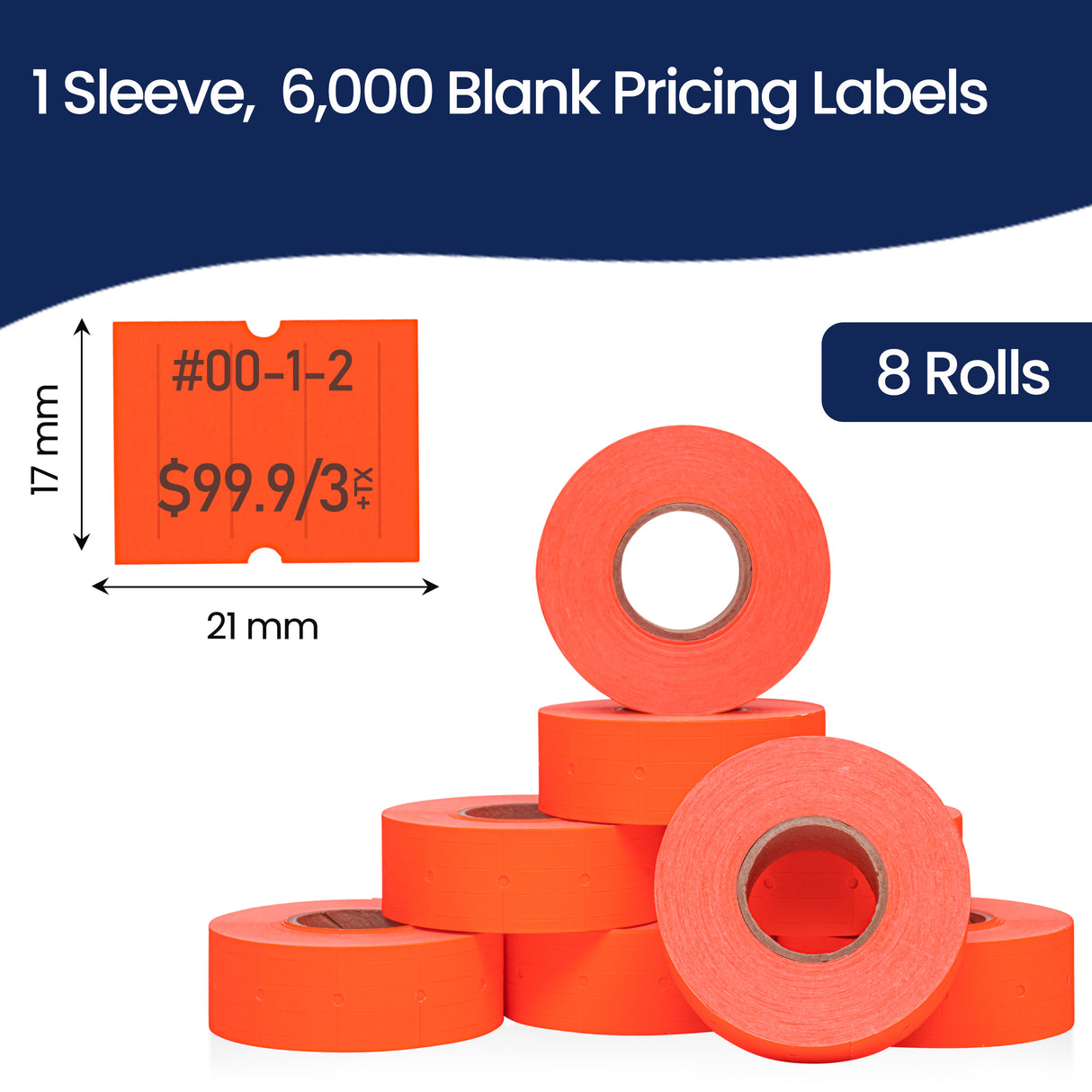 Perco 2 Line Labels - Blank Price and Date Gun Labels for Perco 2 Line Price and Date Guns - Made in USA