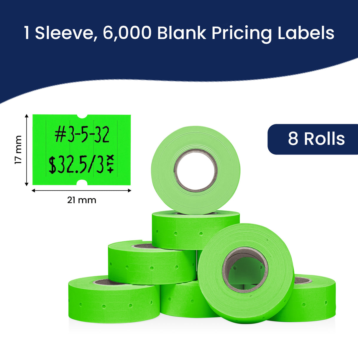Perco 2 Line Labels - Blank Price and Date Gun Labels for Perco 2 Line Price and Date Guns - Made in USA