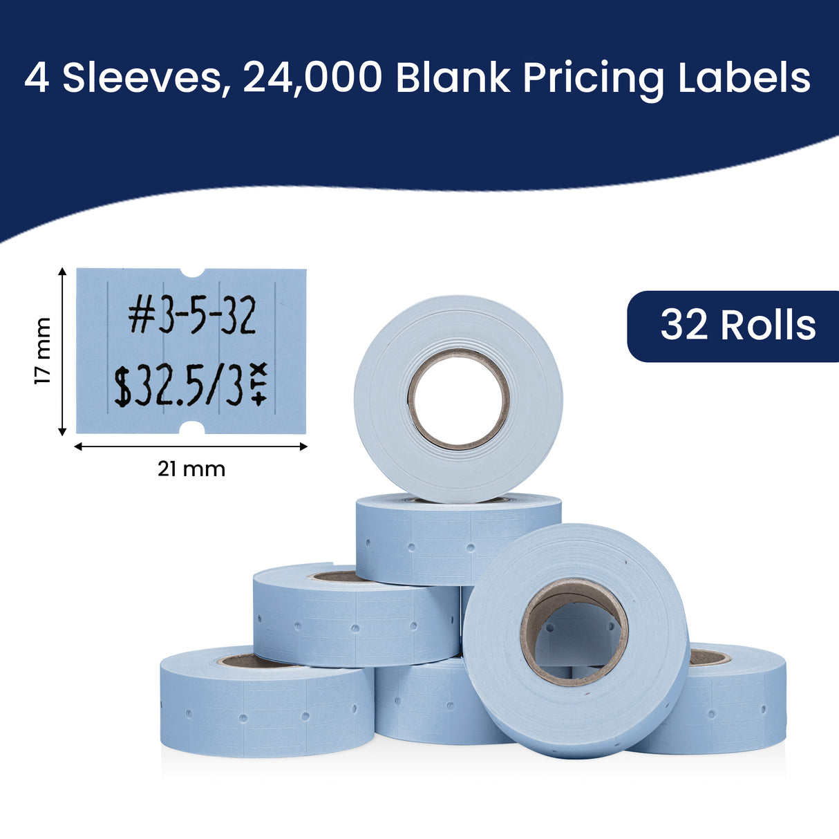Perco 2 Line Labels - Blank Price and Date Gun Labels for Perco 2 Line Price and Date Guns - Made in USA