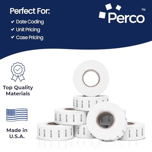 Perco 1 Line Labels - Date Labels - Compatible with compatible_with_product_page | Color: BEST BY | Quantity: 1 Sleeve | Adhesive: global.AdhesiveType | SKU: PL-LGW-BEST-BY-1SLV-U | - shop_