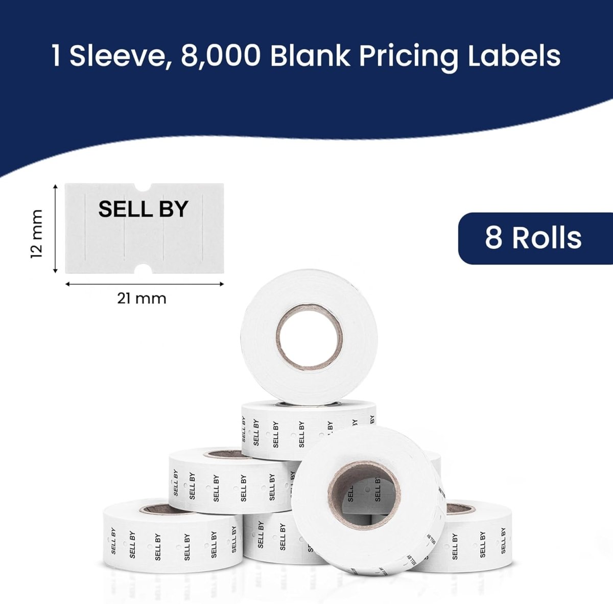 Perco 1 Line Labels - Date Labels - Compatible with compatible_with_product_page | Color: SELL BY | Quantity: 10 Sleeves | Adhesive: global.AdhesiveType | SKU: PL-LGW-SELL-BY-10SLV | - shop_