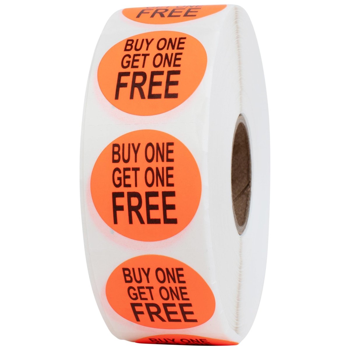 Perco 1 - Inch Fluorescent Red Promotional Sale Circle Sticker Labels - Buy 1 Get 1 Free