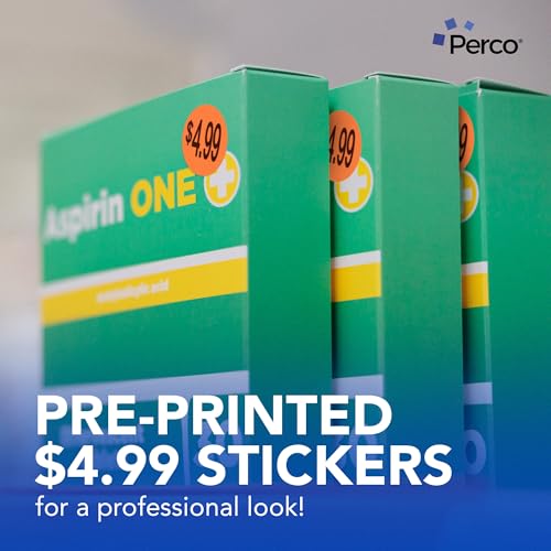 Perco 1 - Inch Fluorescent Red Promotional Sale Circle Sticker Labels - $4.99