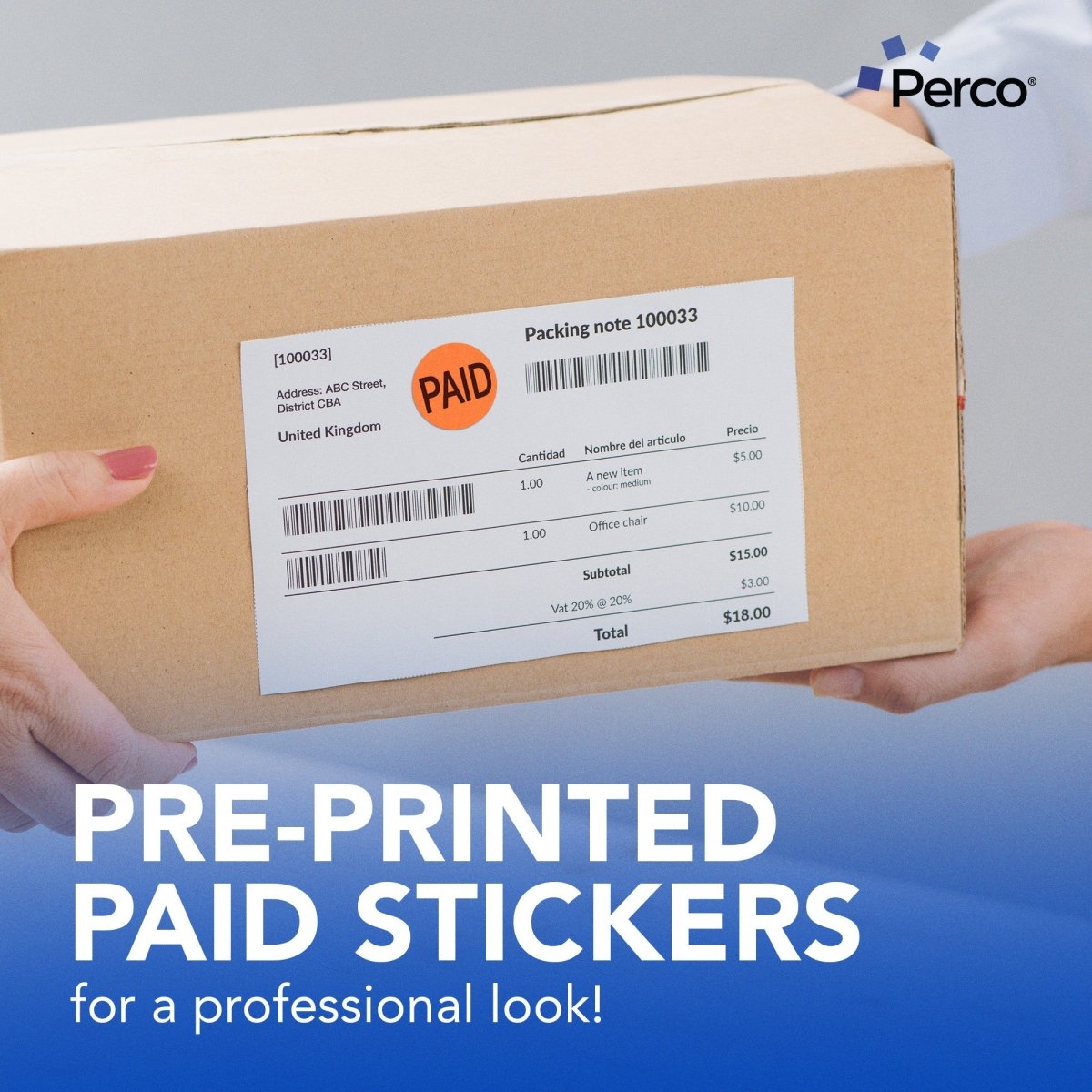 Perco 1 - Inch Fluorescent Red Promotional Sale Circle Sticker Labels - Paid