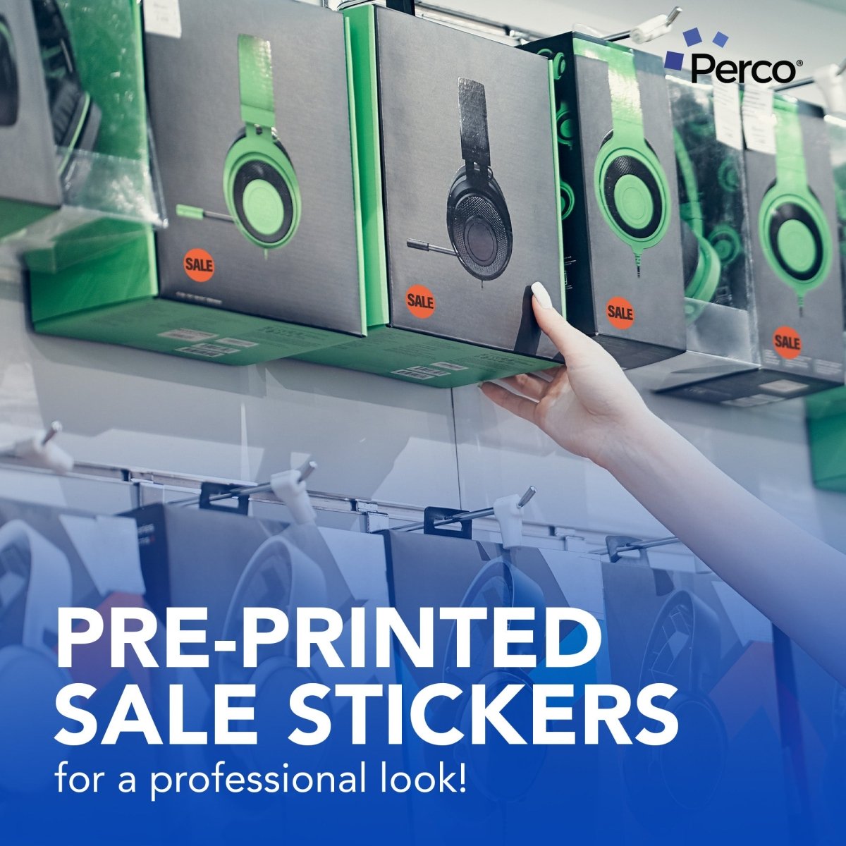 Perco 1 - Inch Fluorescent Red Promotional Sale Circle Sticker Labels - Sale