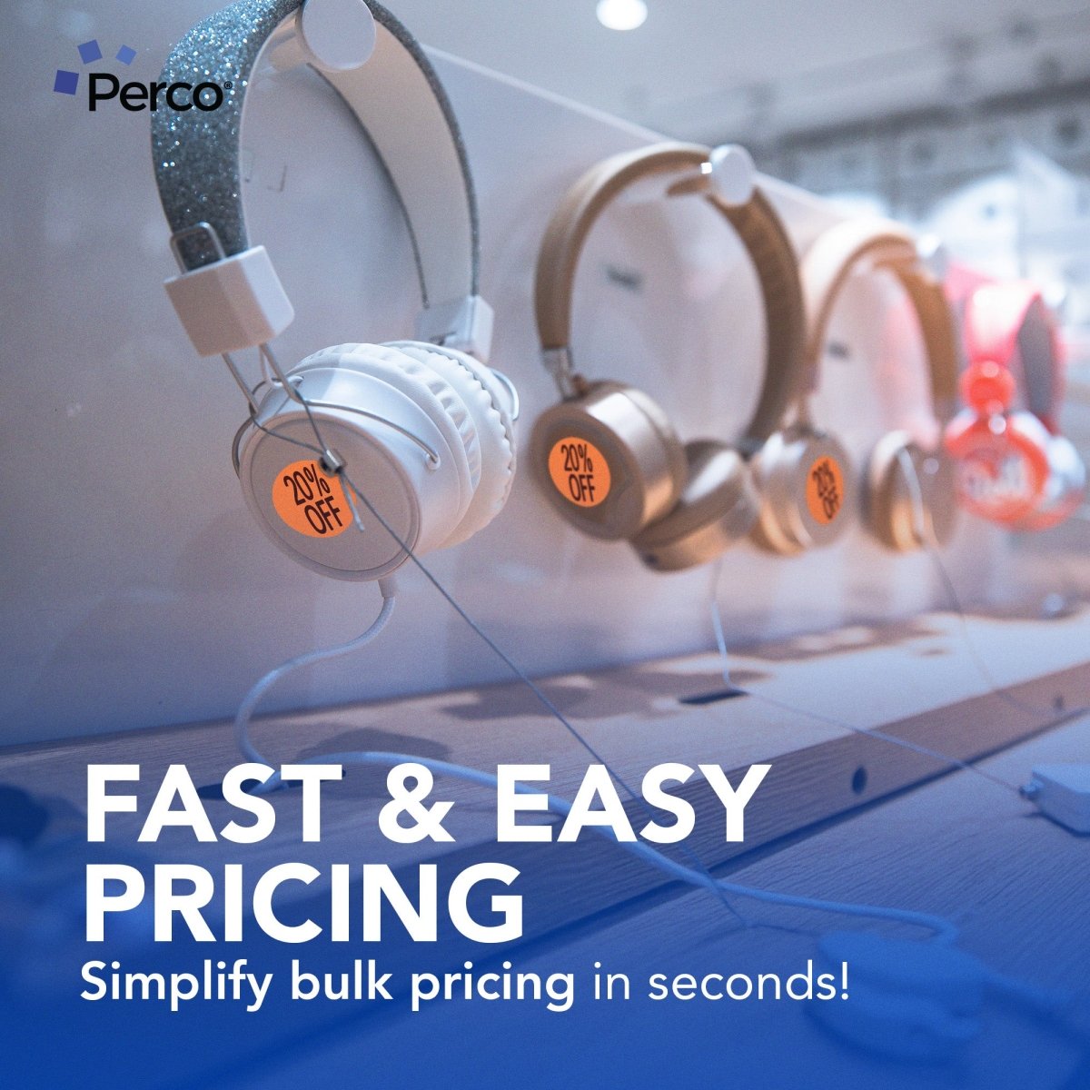 Perco 1 - Inch Fluorescent Red Promotional Sale Circle Sticker Labels - 20% Off