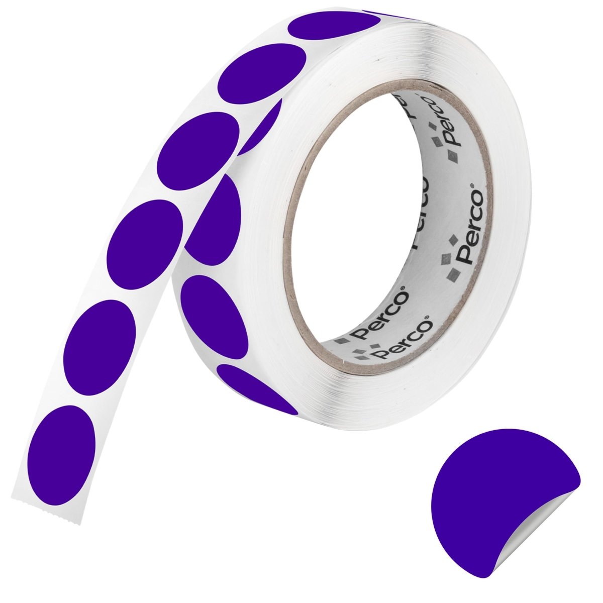 Perco 1 inch Removable Round Sticker Labels - Purple