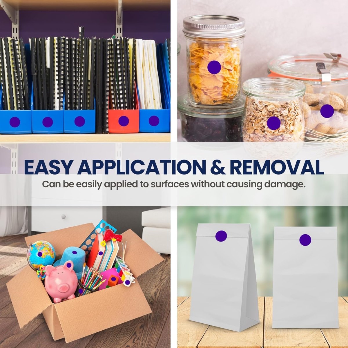 Perco 1 - Inch Round Circle Dot Sticker Labels with Removable Adhesive - Store Supplies