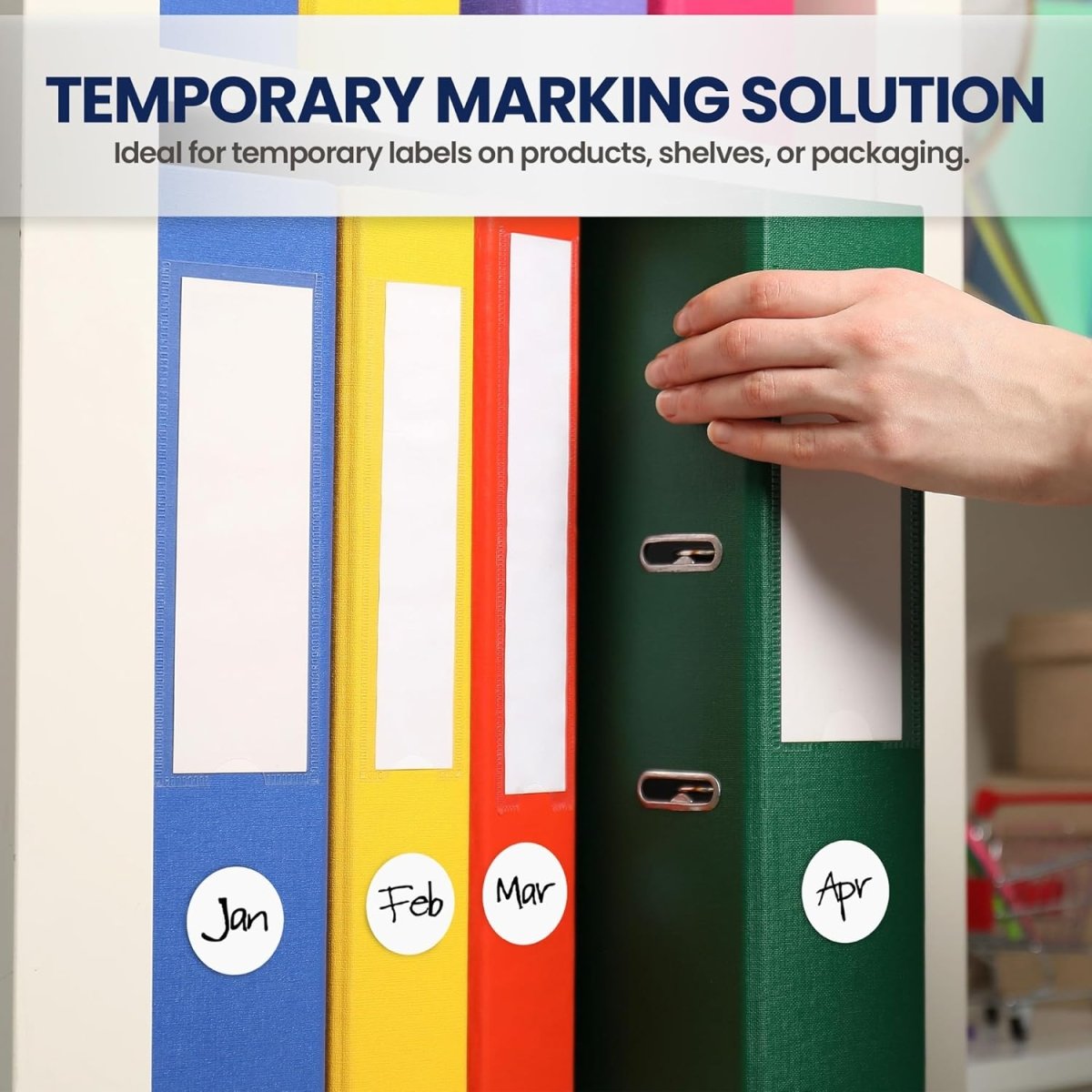 Perco 1 - Inch Round Circle Dot Sticker Labels with Removable Adhesive - Store Supplies