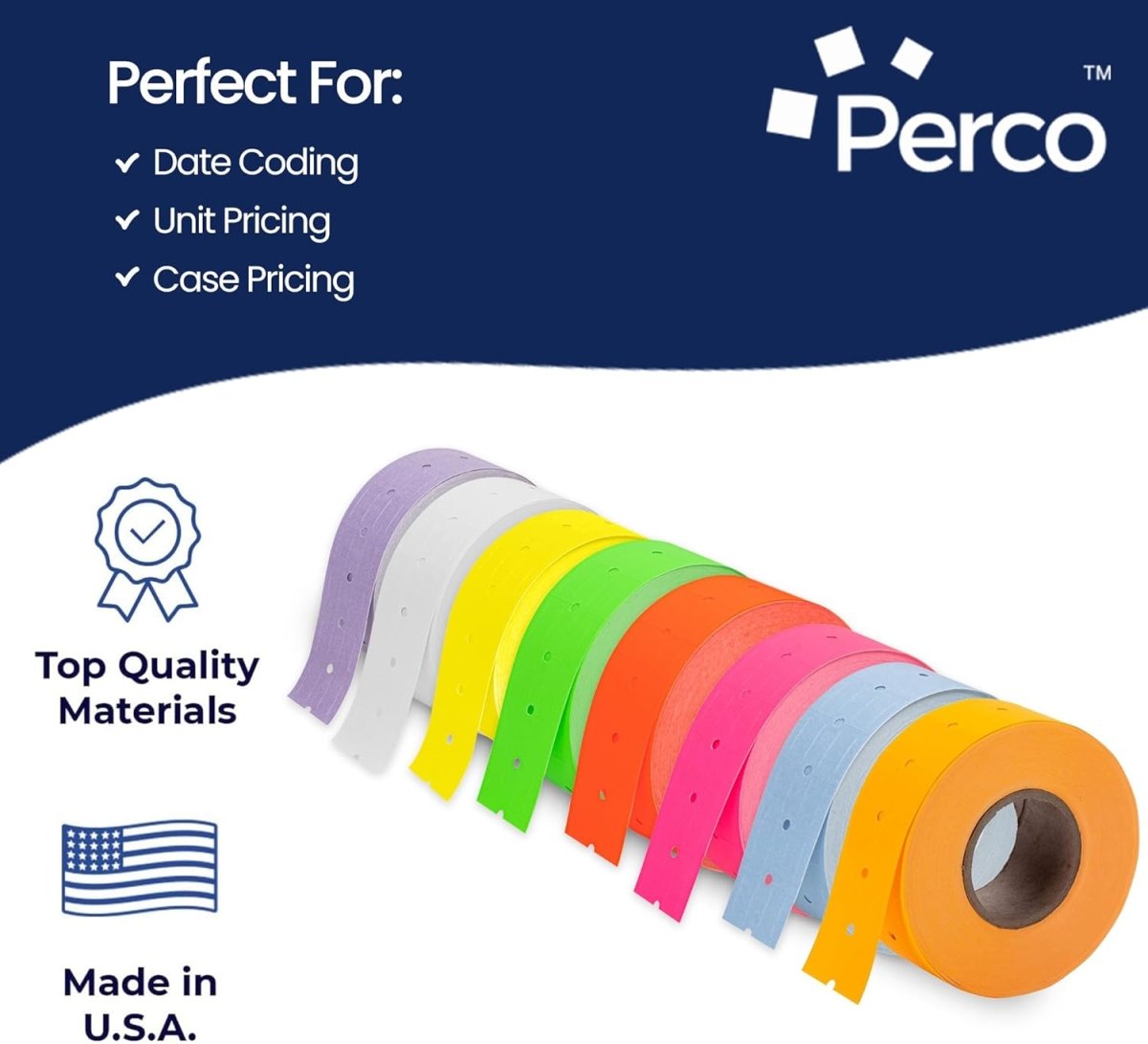 Perco 1 Line Labels - Compatible with compatible_with_product_page | Color: Multicolored | Quantity: 10 Sleeves | Adhesive: global.AdhesiveType | SKU: PL-LGM-10SLV-U | - shop_