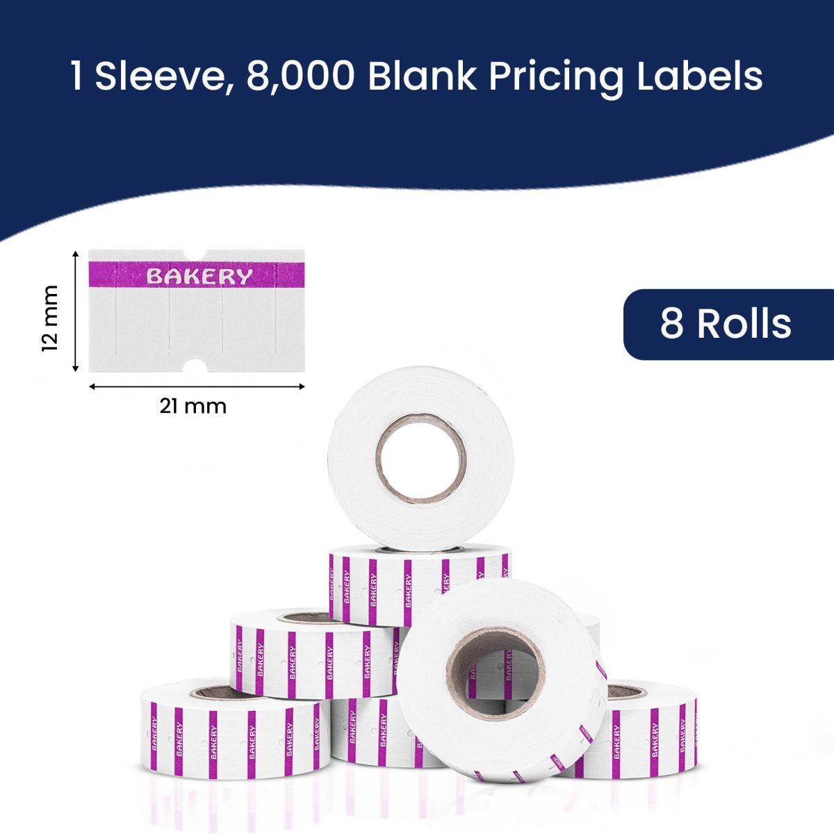 Perco 1 - Line Reverse Print Pricing Labeler Labels For Perco Lite, X, Plus, & Pro 1 - Line - Proof - DAIRY 1 Sleeve / 8 Rolls / 8000 Blank Pricing Labels