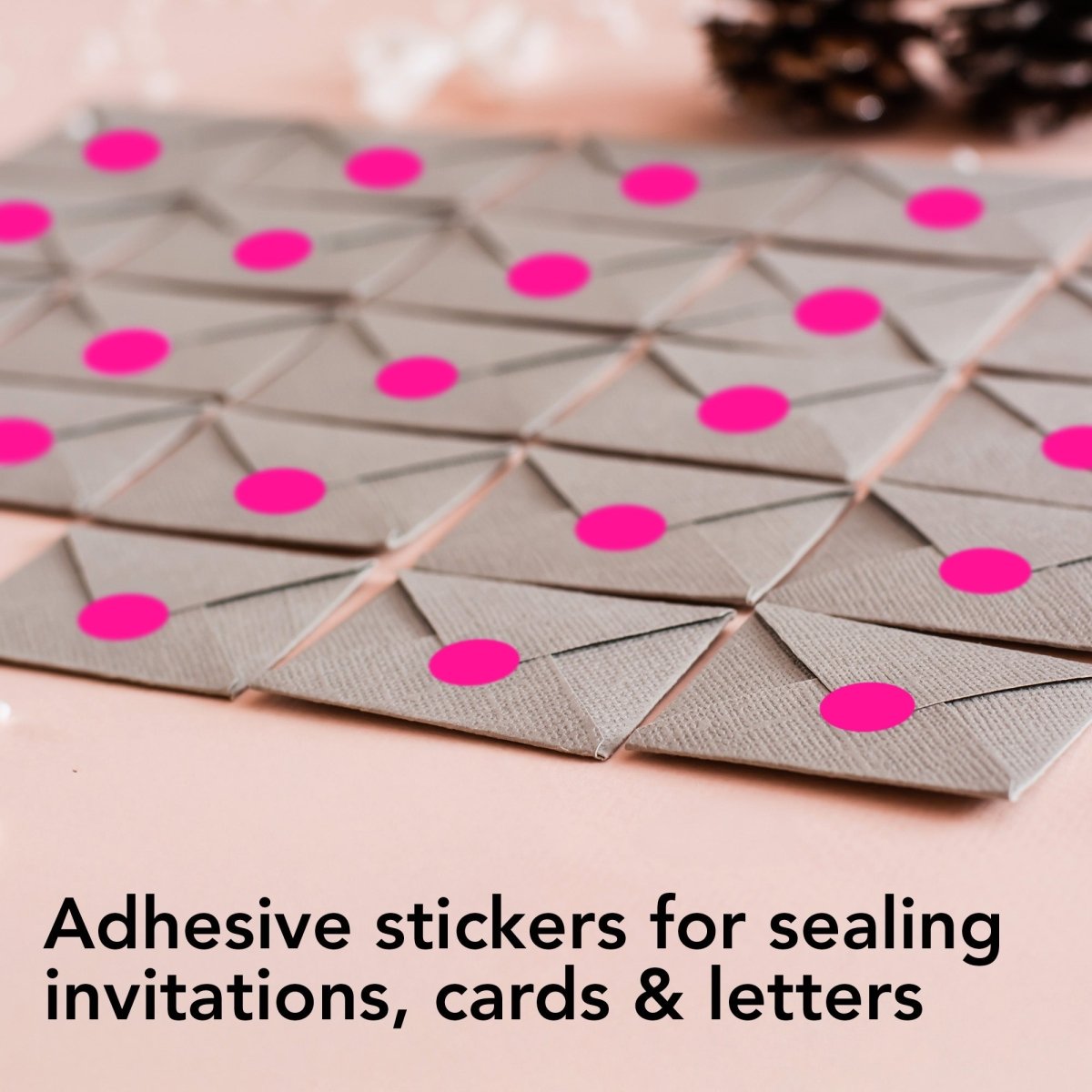 Perco 1/2 Inch Round Sticker Labels - Fluorescent Pink 1 Roll