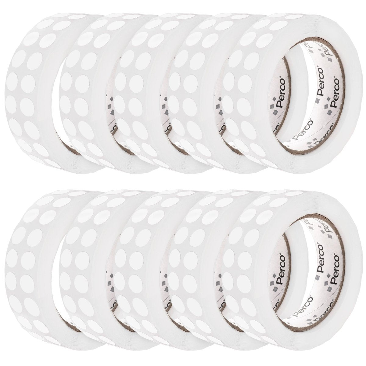 Perco 1/2 Inch Round Sticker Labels - Clear 10 Rolls