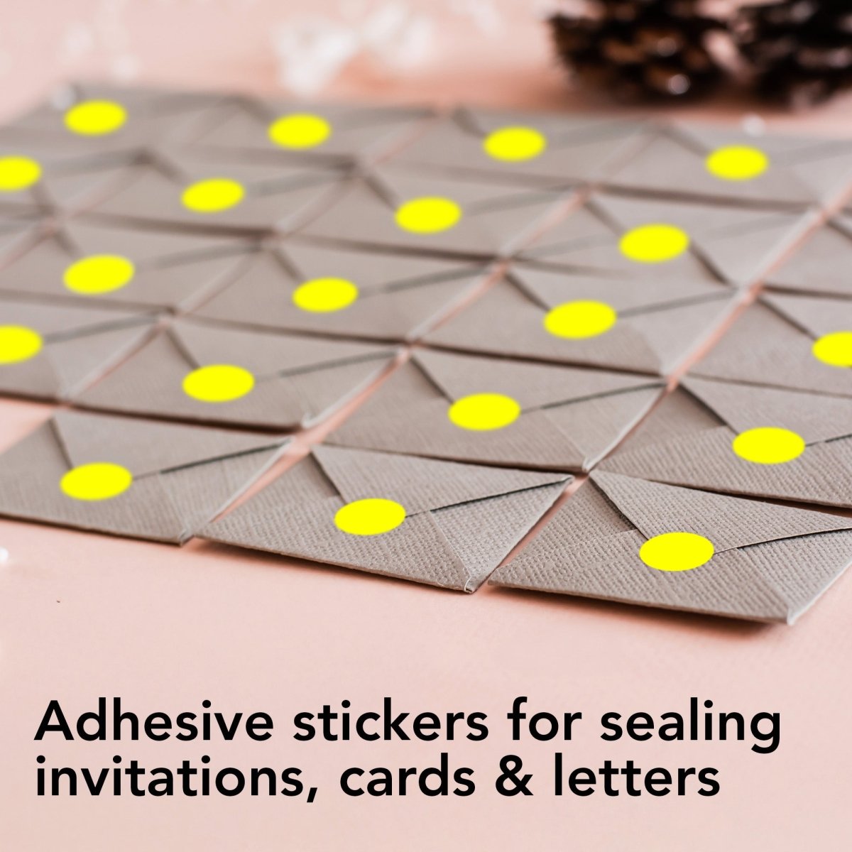 Perco 1/2 Inch Round Sticker Labels - Fluorescent Yellow 3 Rolls