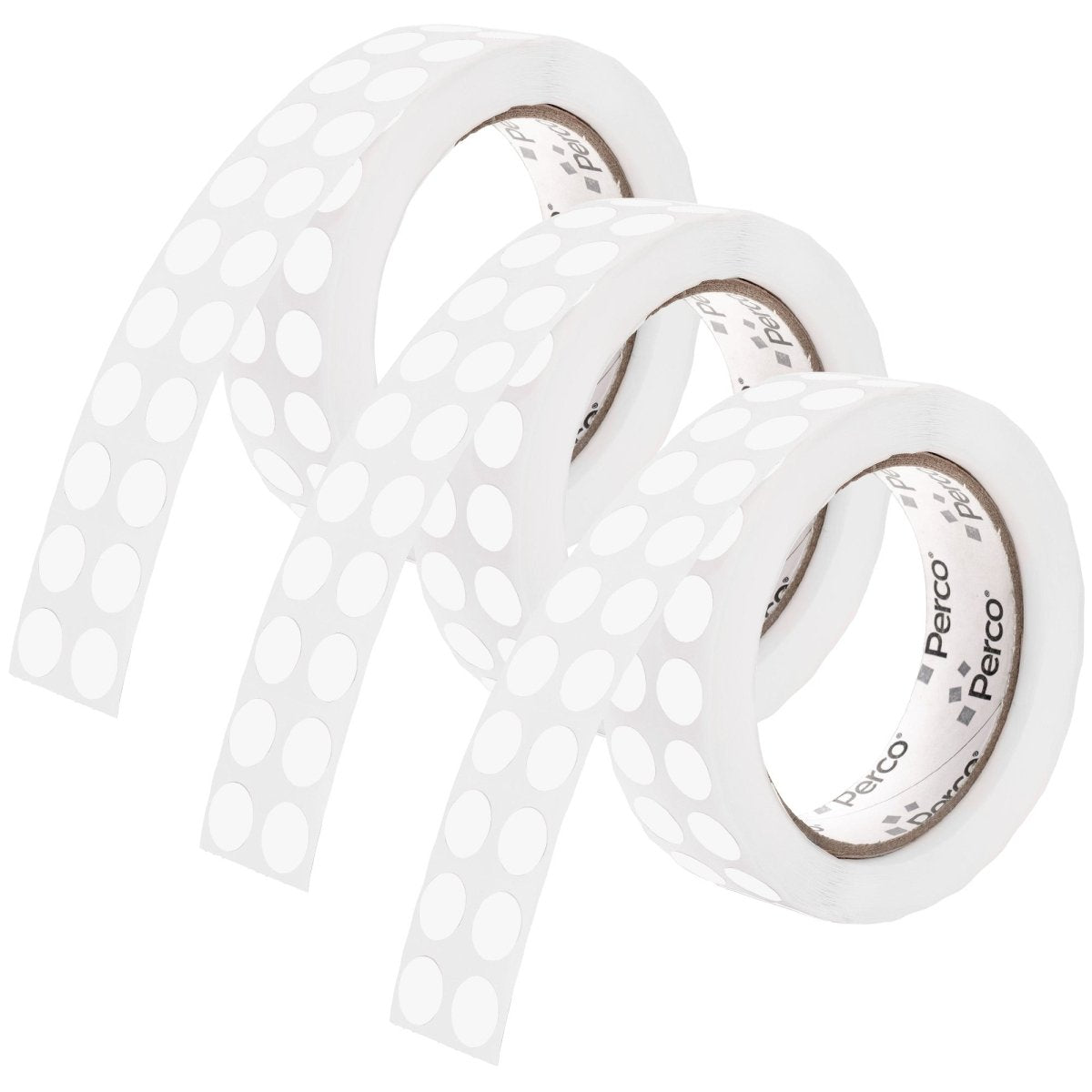 Perco 1/2 Inch Round Sticker Labels - Clear 3 Rolls