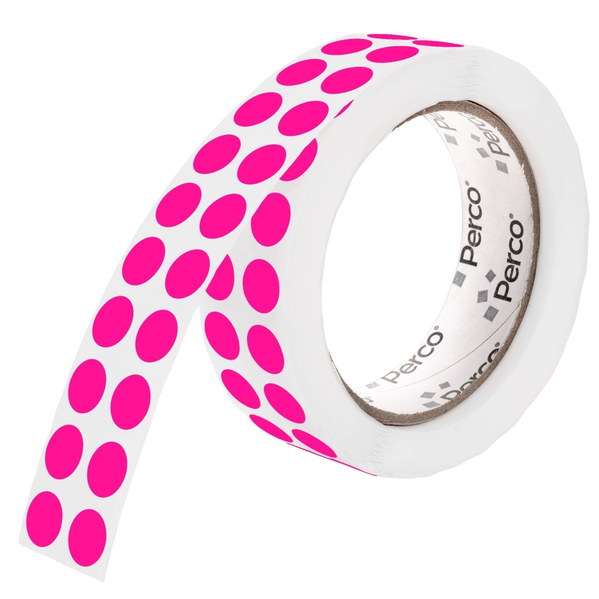 Perco 1/2 Inch Round Sticker Labels - Fluorescent Pink 1 Roll