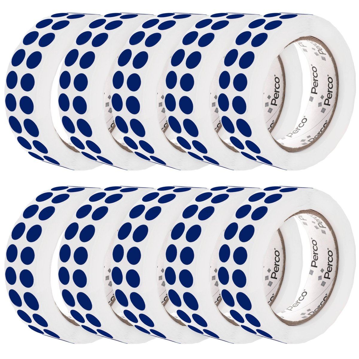 Perco 1/2 Inch Round Sticker Labels - Dark Blue 10 Rolls