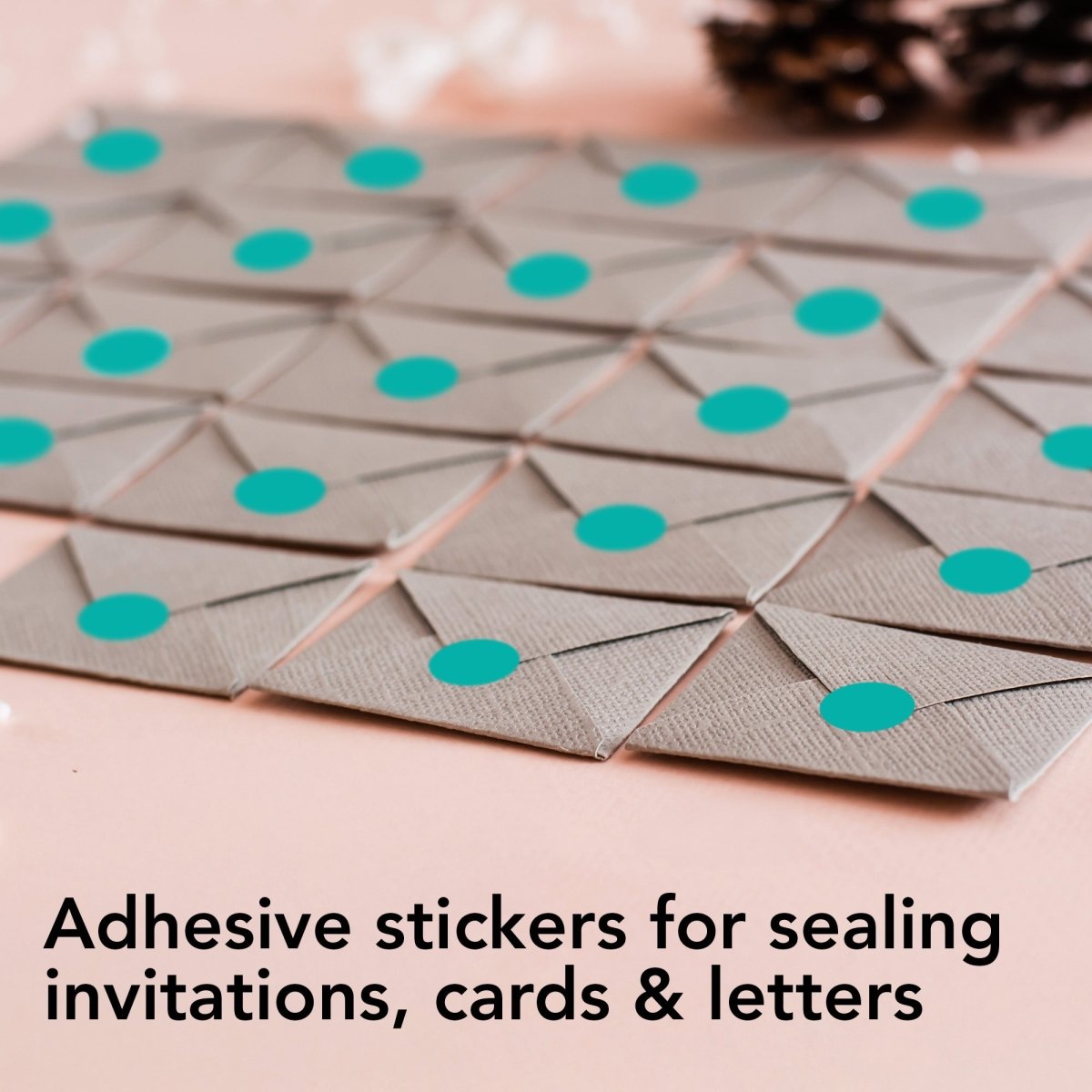 Perco 1/2 Inch Round Sticker Labels - Teal 1 Roll