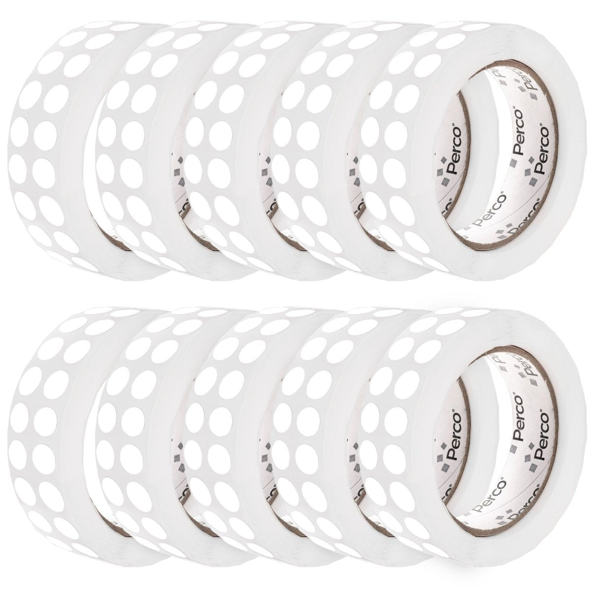 Perco 1/2 Inch Round Sticker Labels - White 10 Rolls