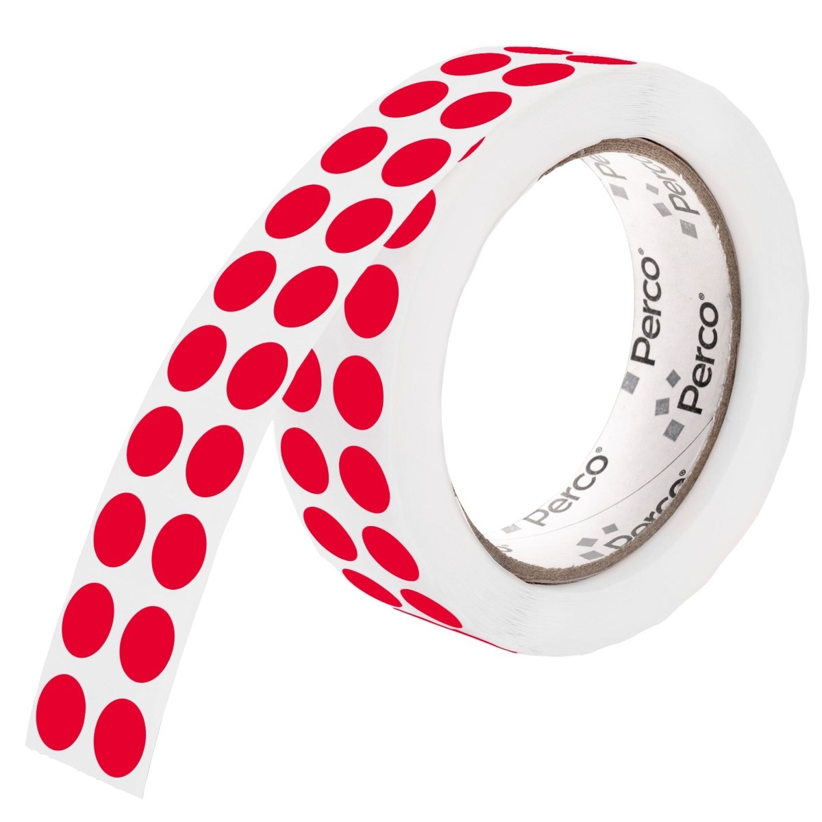 Perco 1/2 Inch Round Sticker Labels - Red 1 Roll