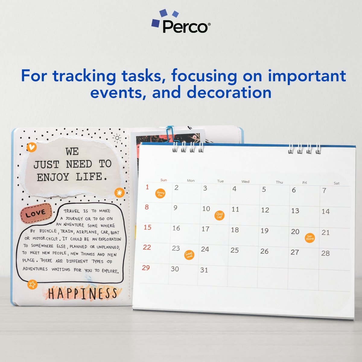 Perco 1/2 Inch Round Sticker Labels - Fluorescent Orange 10 Rolls