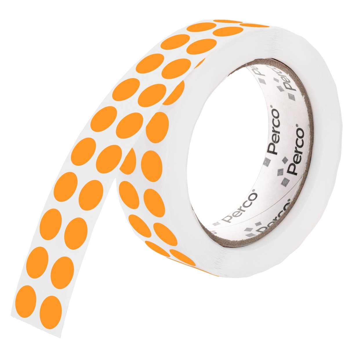 Perco 1/2 Inch Round Sticker Labels - Fluorescent Orange 1 Roll
