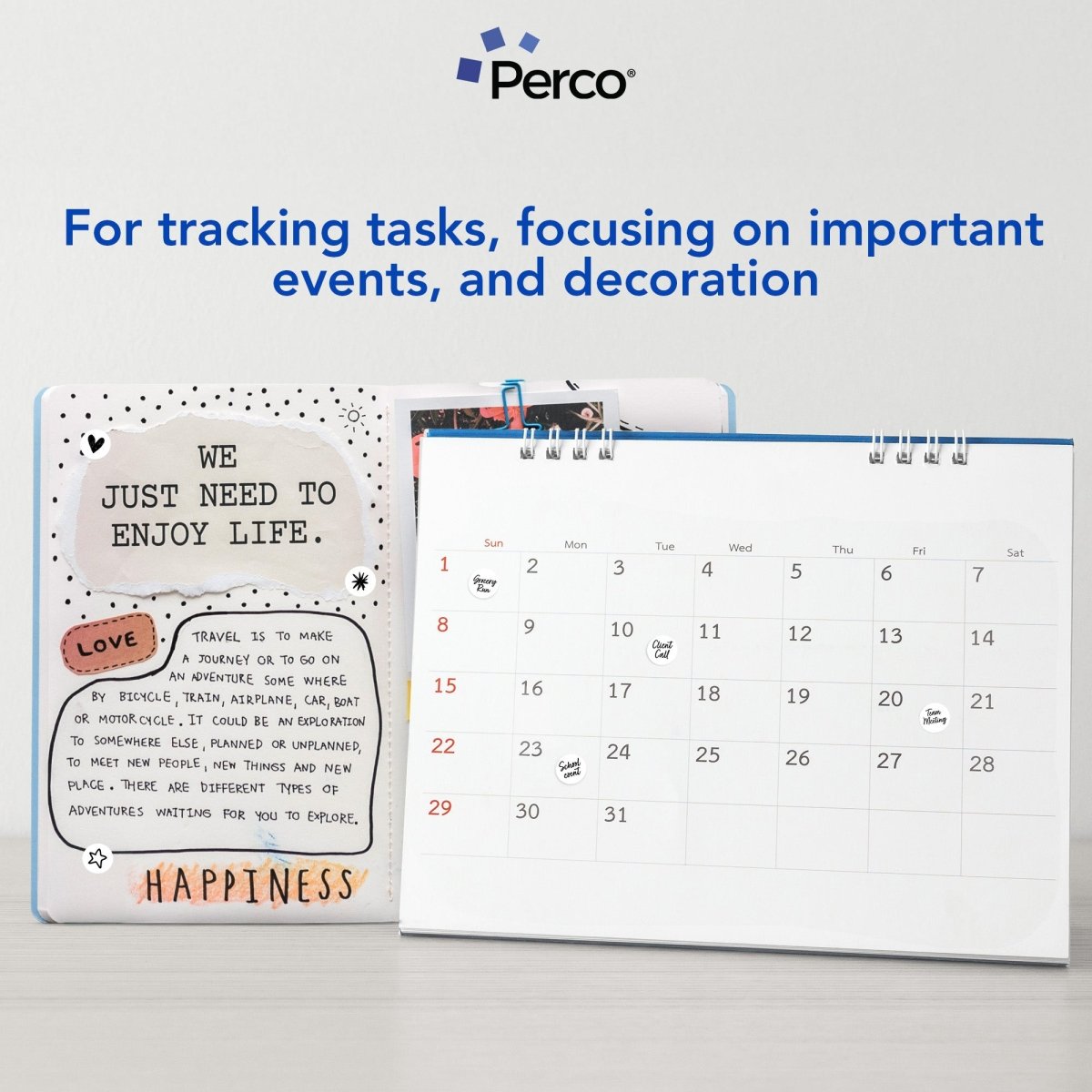 Perco 1/2 Inch Round Sticker Labels - White 10 Rolls