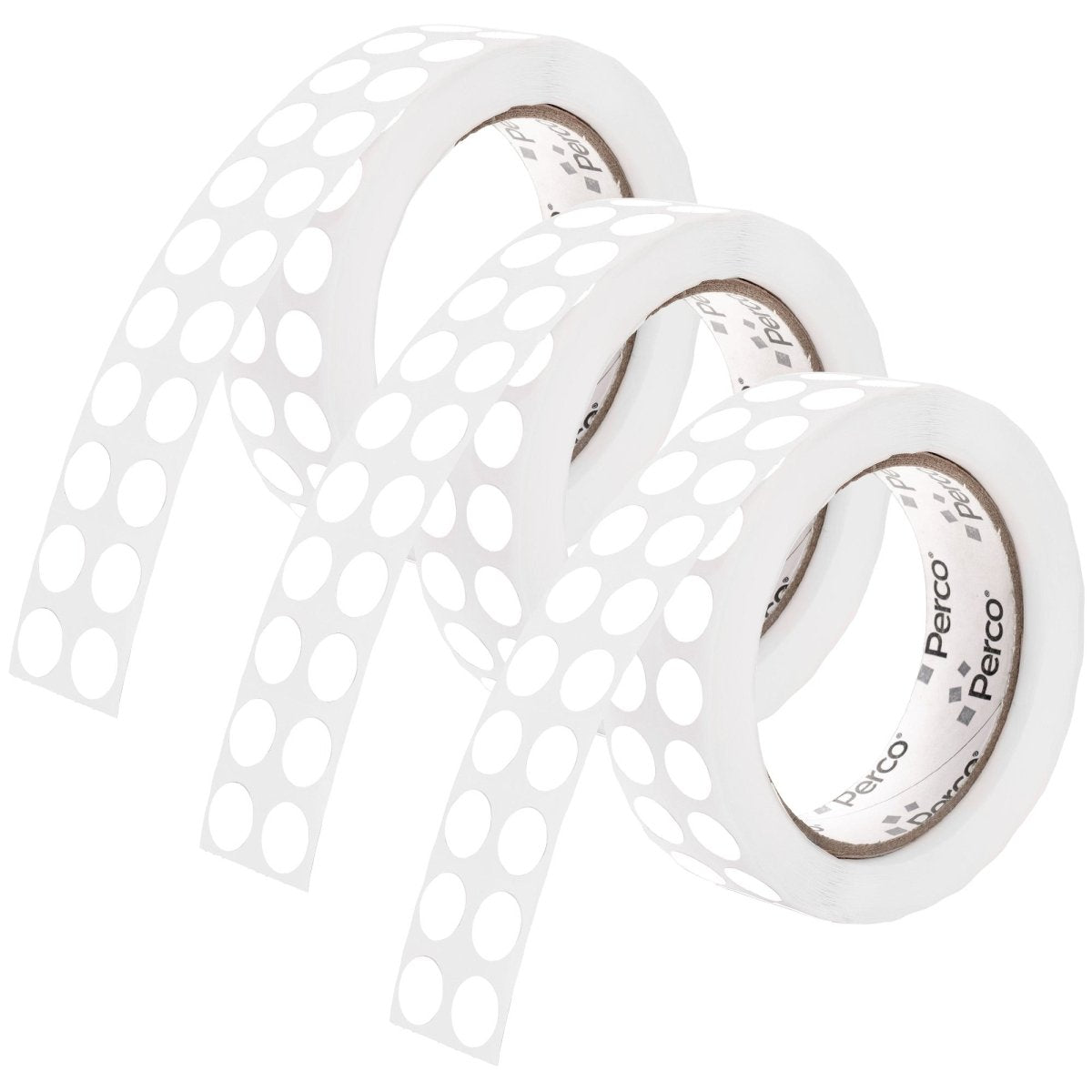 Perco 1/2 Inch Round Sticker Labels - White 3 Rolls