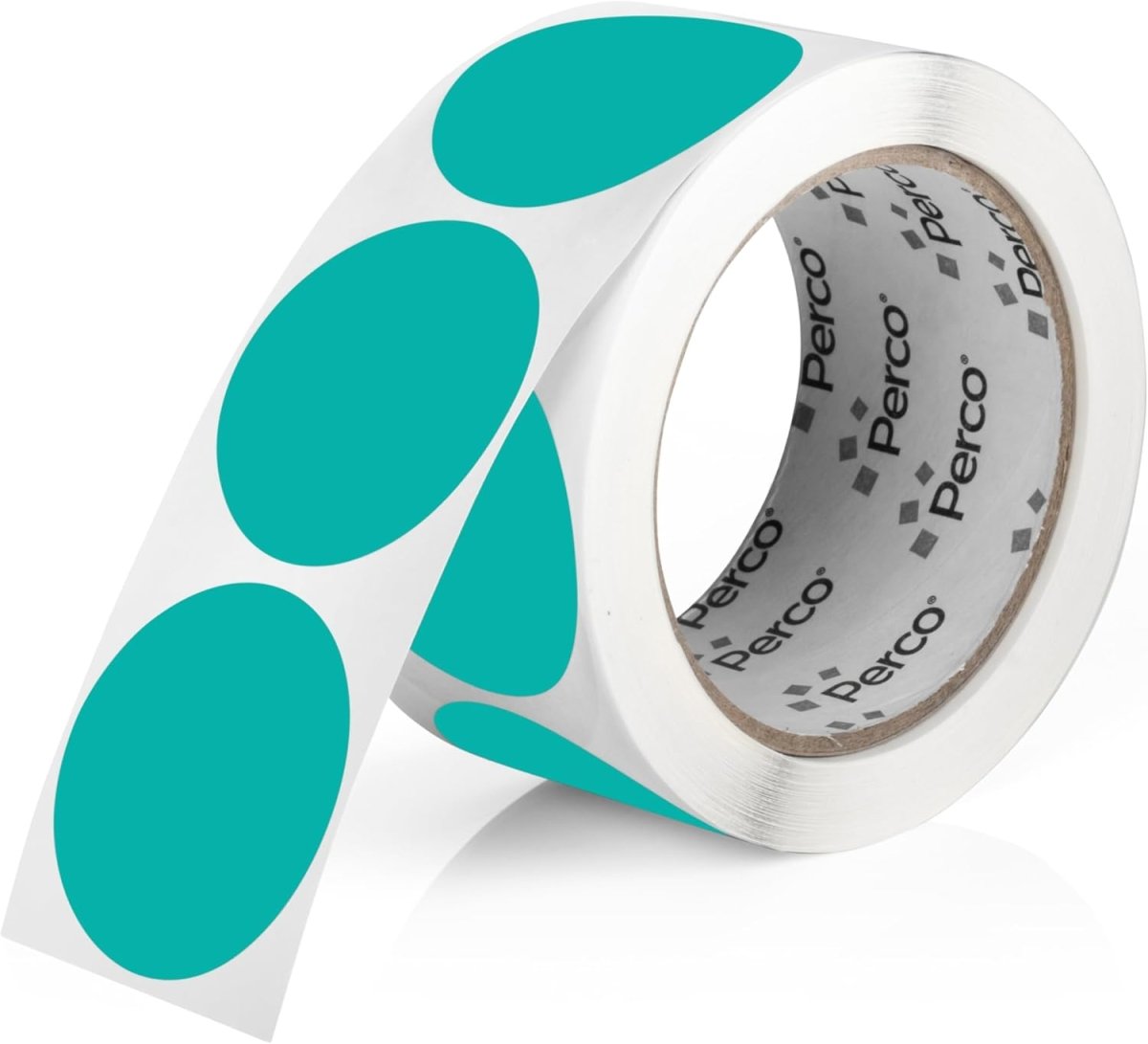 Perco 2 - Inch Round Circle Dot Sticker Labels – Easy Peel Perforation – Made in USA - Teal 1 Roll / 500 Labels Total