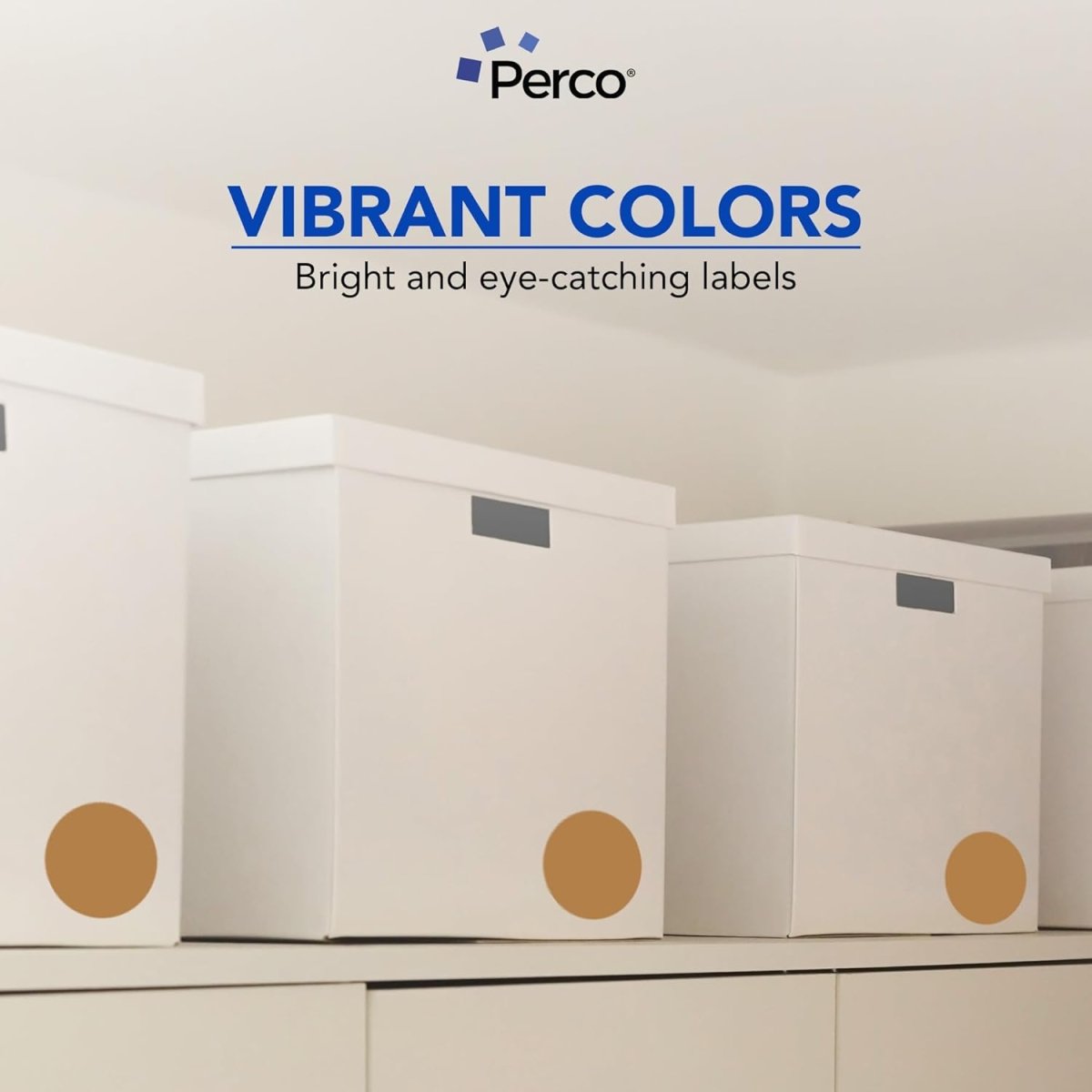 Perco 3 - Inch Round Circle Dot Sticker Labels – Easy Peel Perforation – Made in USA - Grey Pack of 3 rolls / 1500 Labels