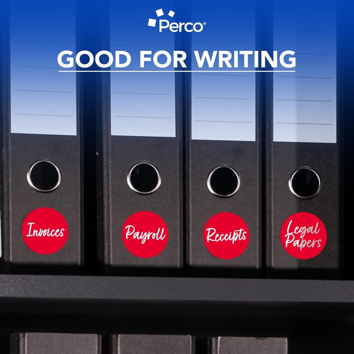 Perco 3 - Inch Round Circle Dot Sticker Labels – Easy Peel Perforation – Made in USA - Red 10 Rolls / 500 Labels Each / 5000 Labels Total