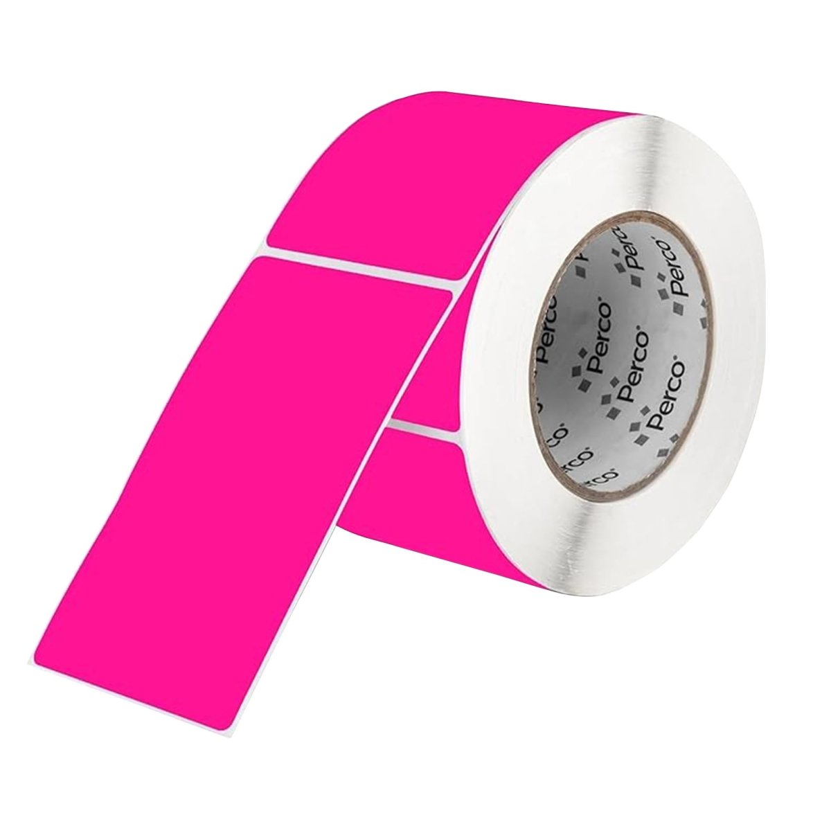 Perco 3x5 Inch - Rectangle Sticker Labels - Fluorescent Pink
