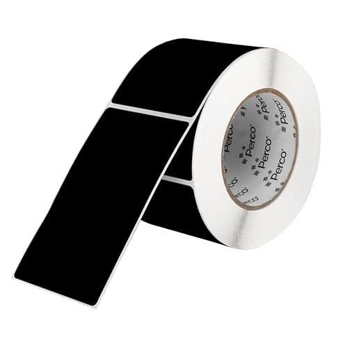 Perco 3x5 Inch - Rectangle Sticker Labels - Black