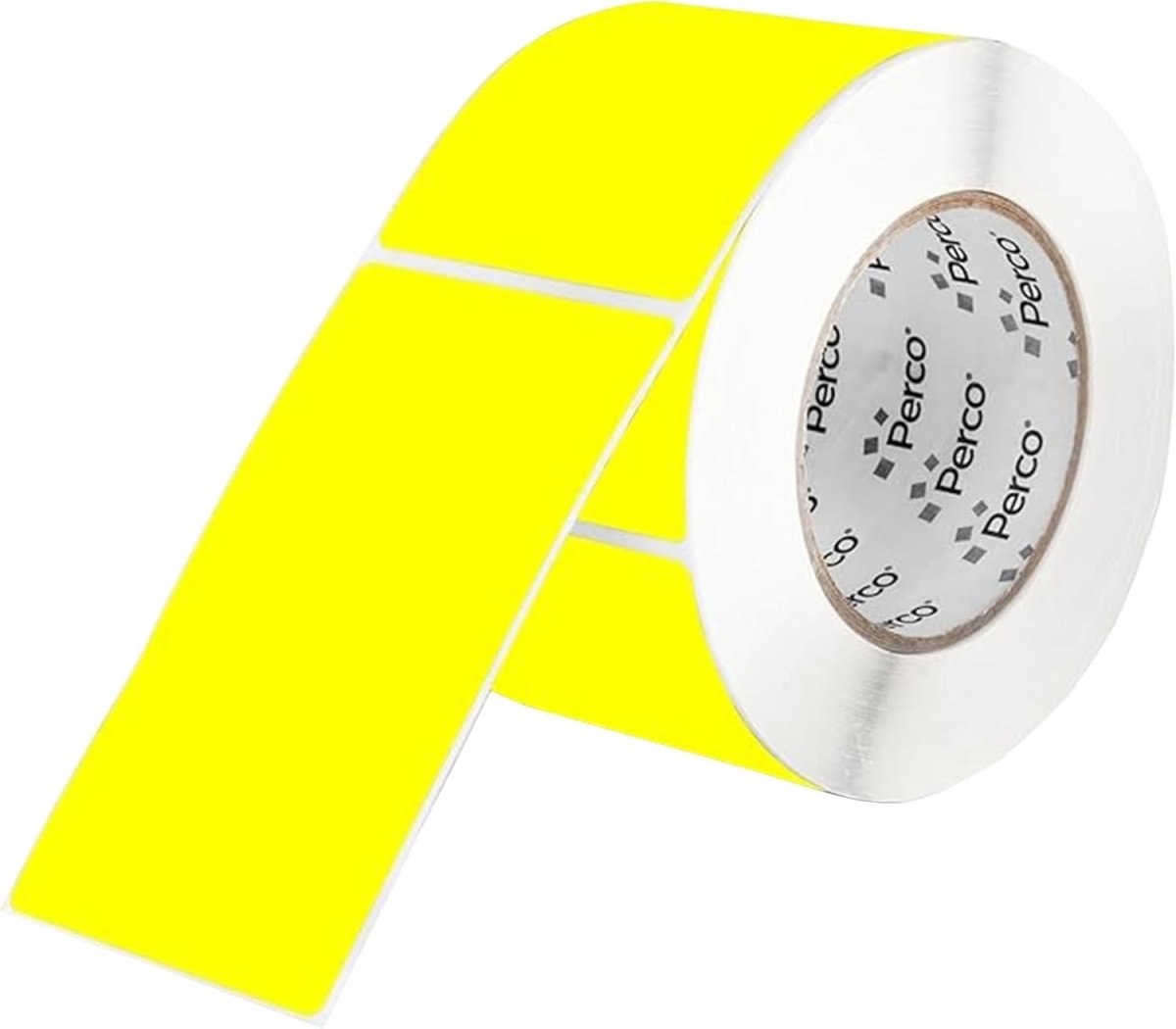 Perco 3x5 Inch - Rectangle Sticker Labels - Fluorescent Yellow