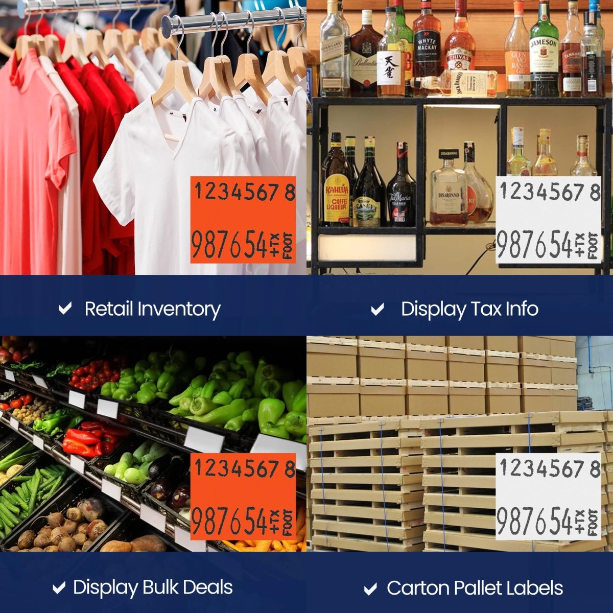 Perco Color Code Labels for Monarch 1131 - White and Fluorescent Red / 2 Sleeves / 16 rolls / 28000 Blank Pricing Labels