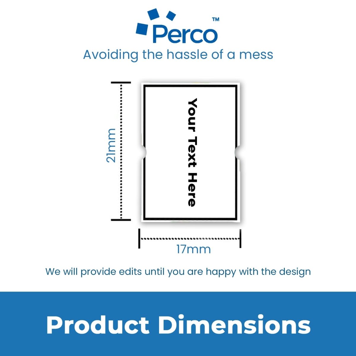 Perco Custom Labels for Perco 2 Line Adhesives Labels - Choose Color, Font and Imprint - Case of 30 Sleeves - Store Supplies