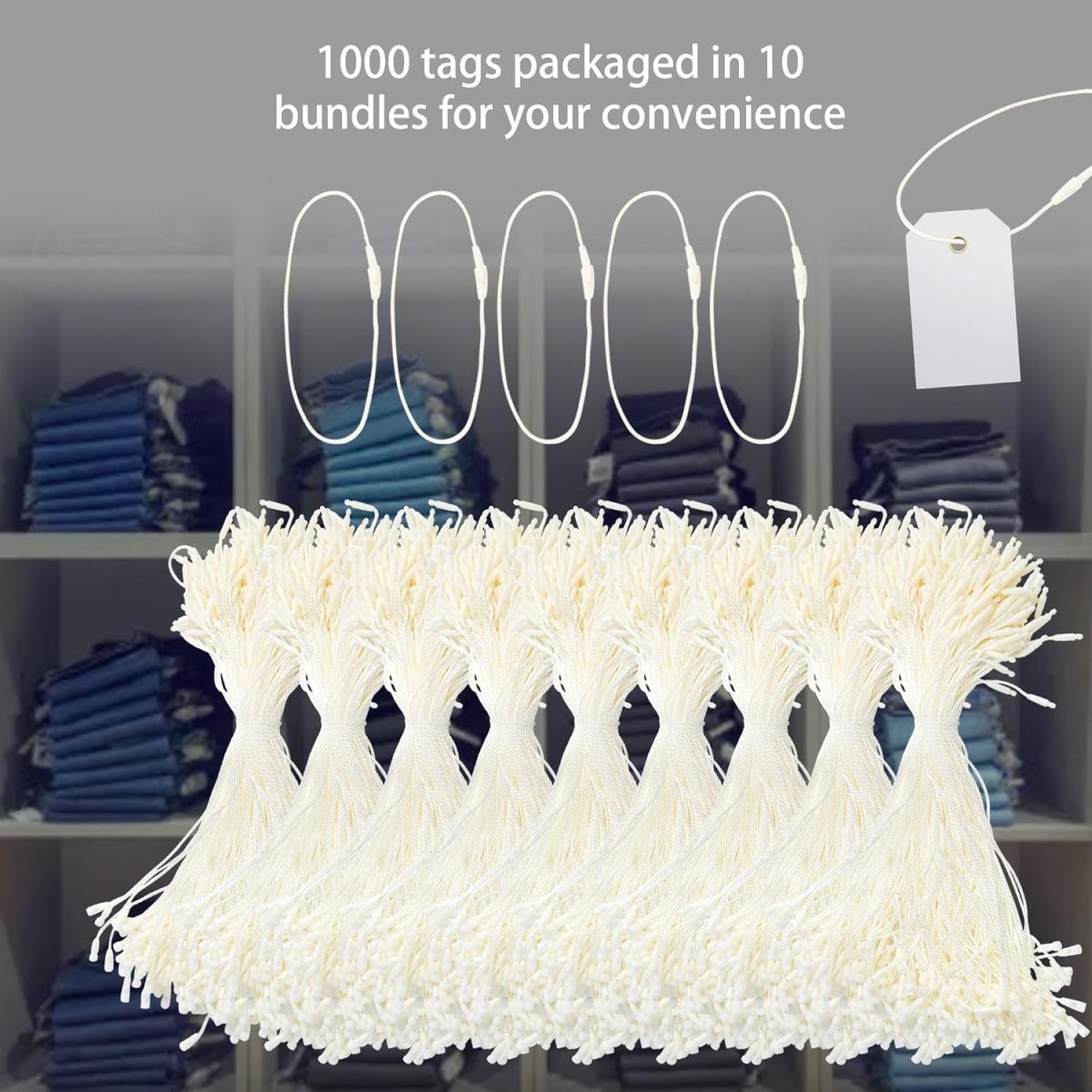 Perco DL153 Cotton String Tags - Beige Polyester