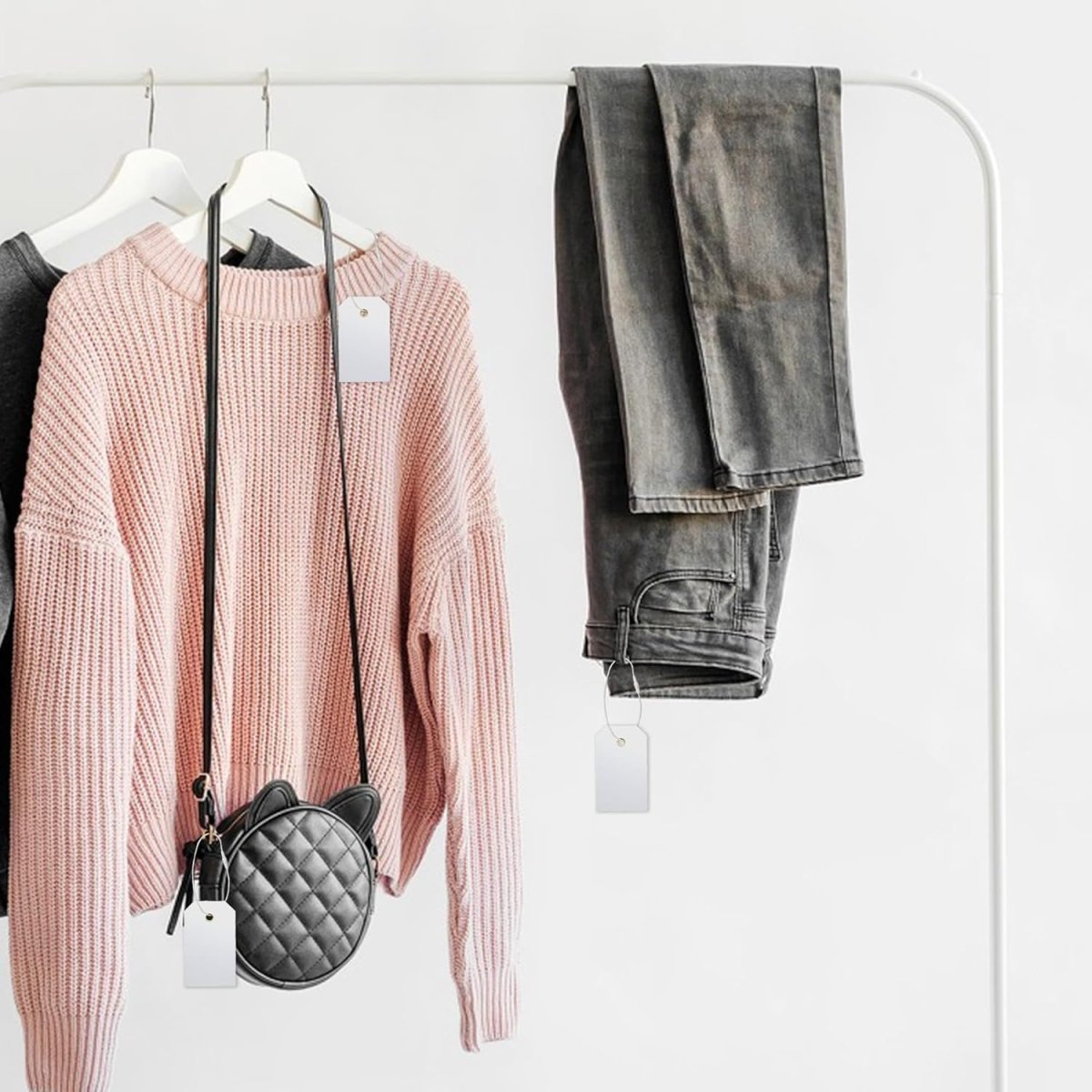 Perco DL153 Cotton String Tags - Compatible with compatible_with_product_page | Color: White | Quantity: Polyester | Adhesive: global.AdhesiveType | SKU: cotton-string-tag-DL153-white-polyester | - shop_