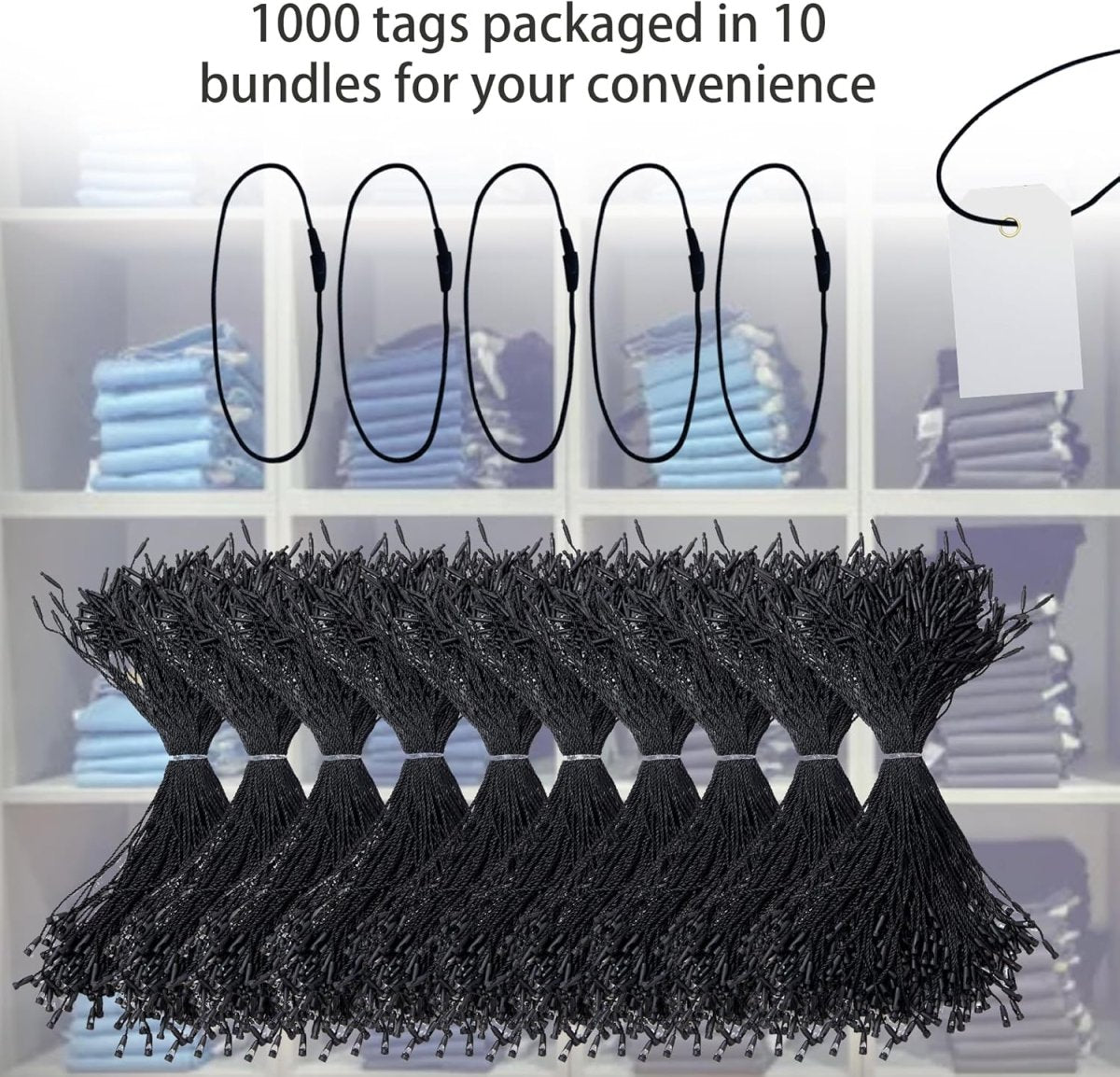 Perco DL153 Cotton String Tags - Compatible with compatible_with_product_page | Color: Black | Quantity: Polyester | Adhesive: global.AdhesiveType | SKU: cotton-string-tag-DL153-black-polyester | - shop_