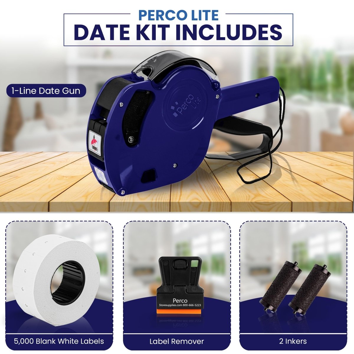 Perco Lite - Compatible with compatible_with_product_page | Color: Date Gun | Quantity: White | Adhesive: global.AdhesiveType | SKU: perco-lite-dater-clip | - shop_