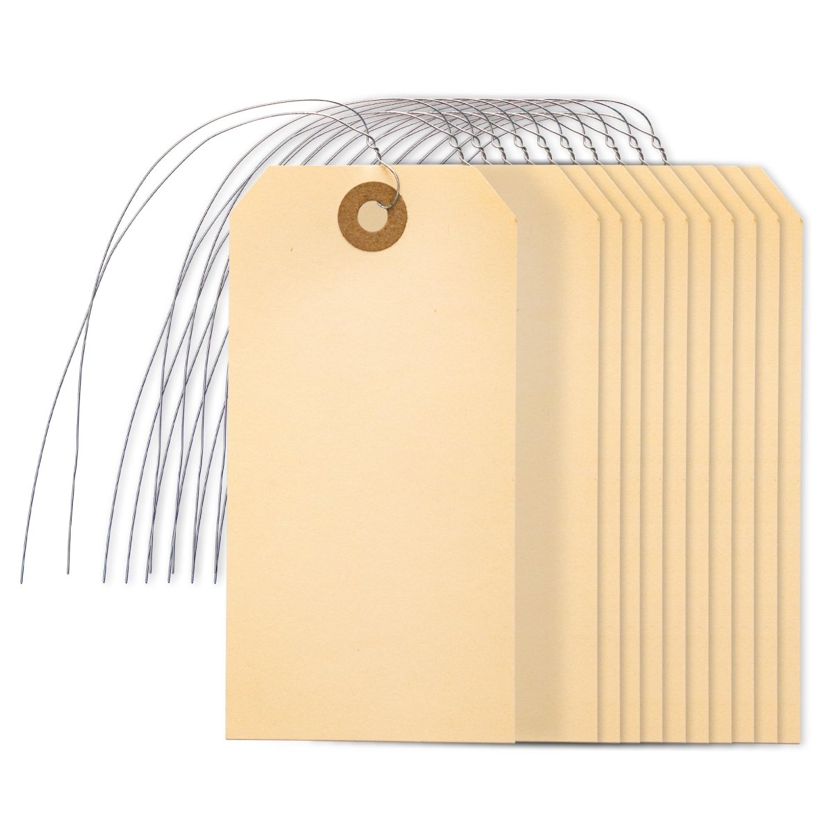 Perco Manila Shipping Tags - Compatible with compatible_with_product_page | Color: 500 pack | Quantity: 5 | Adhesive: global.AdhesiveType | SKU: PL-MT5-WithWires-500 | - shop_