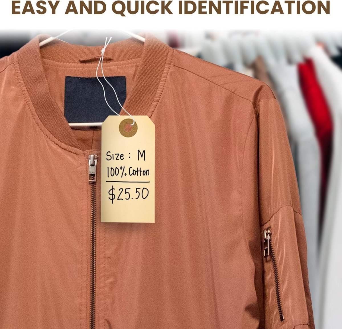 Perco Manila Shipping Tags - Compatible with compatible_with_product_page | Color: 100 pack | Quantity: 5 | Adhesive: global.AdhesiveType | SKU: PL-MT5-WithElastic-100 | - shop_