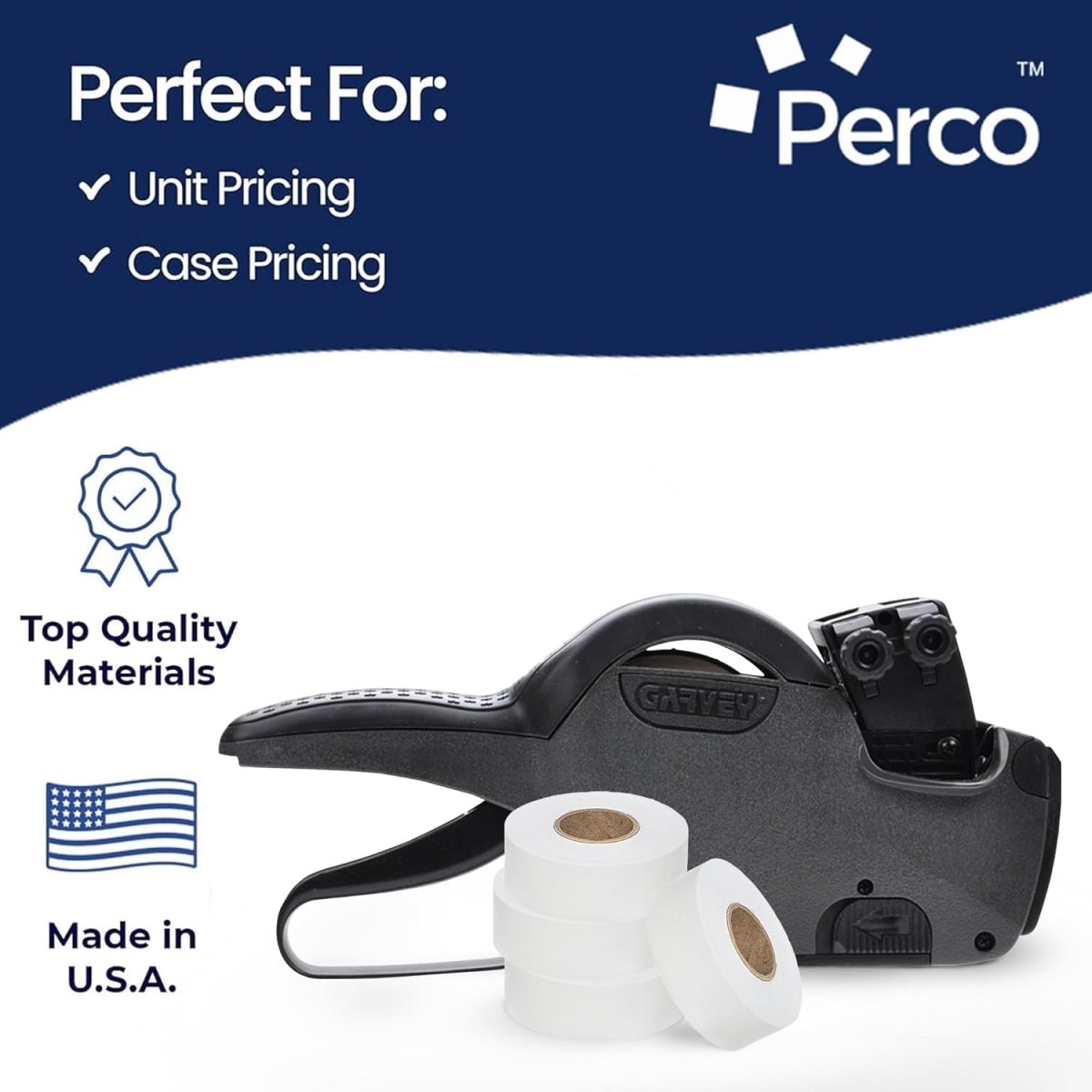 Perco Price Labels for Garvey 22 - 66 - White Starter Kit