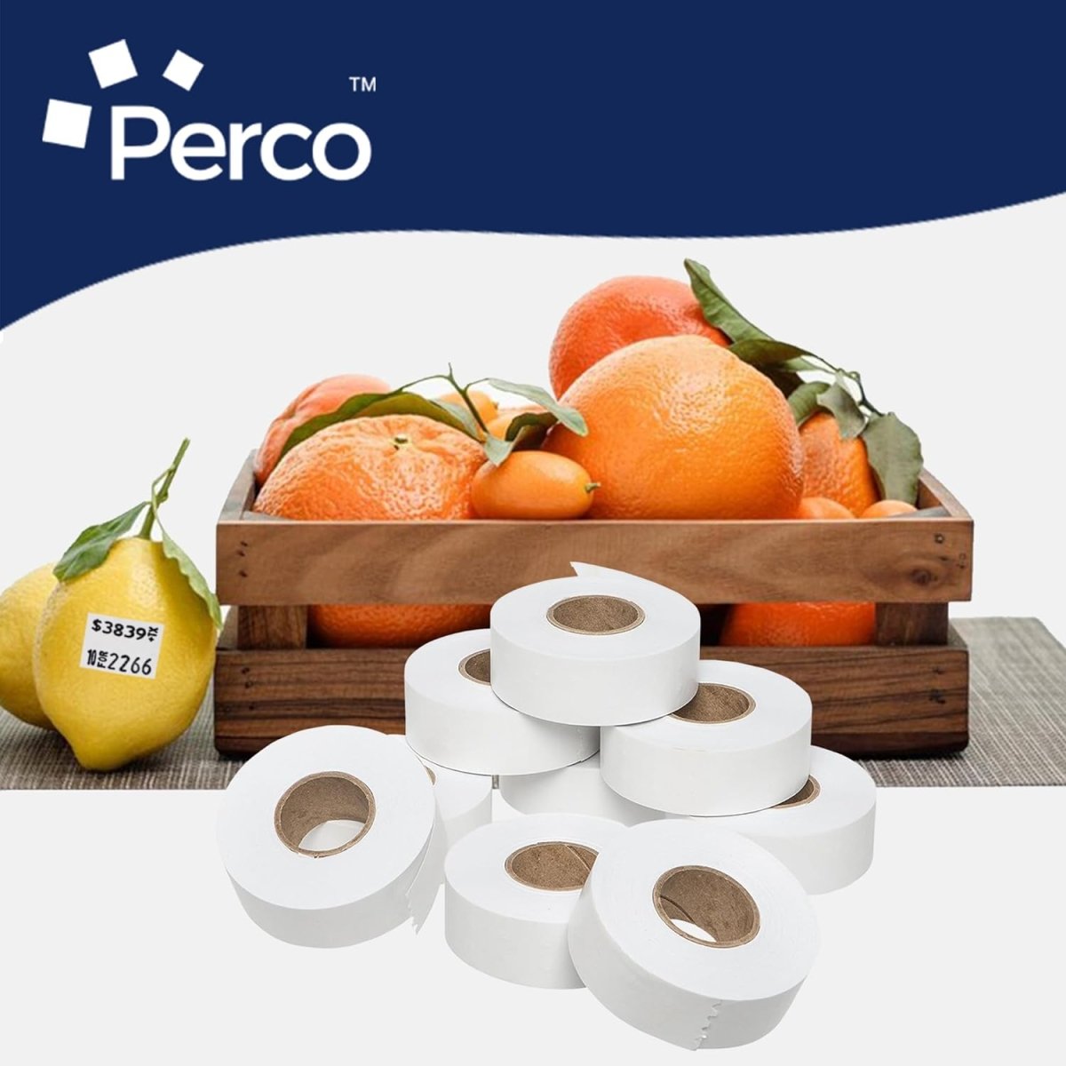 Perco Price Labels for Garvey 22 - 66 - White 1 Sleeve / 9 Rolls / 9000 Blank Pricing Labels